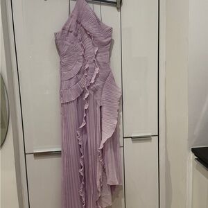 Elegant Lavender Pleated Dress